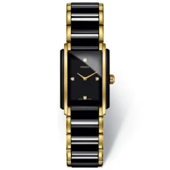 Rado Integral 22.7mm High-Tech Ceramic and Yellow Gold PVD Diamond Ladies Watch
