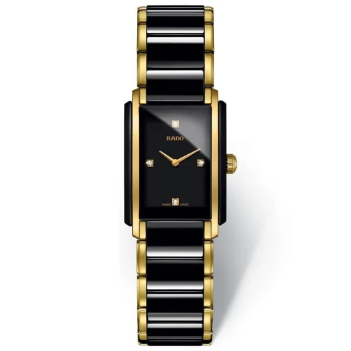 Rado Integral 22.7mm High-Tech Ceramic and Yellow Gold PVD Diamond Ladies Watch