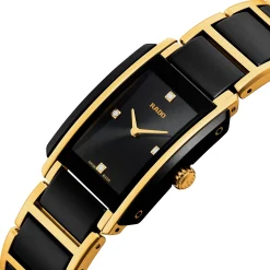 Rado Integral 22.7mm High-Tech Ceramic and Yellow Gold PVD Diamond Ladies Watch