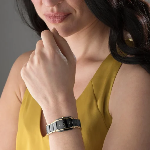Rado Integral 22.7mm High-Tech Ceramic and Yellow Gold PVD Diamond Ladies Watch