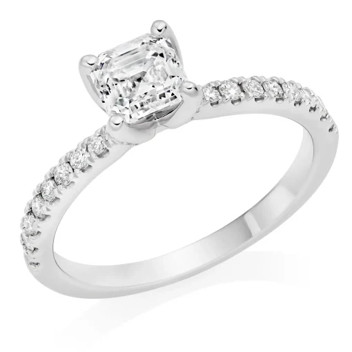 Royal Asscher Caroline Platinum Diamond Royal Asscher Cut Solitaire Ring