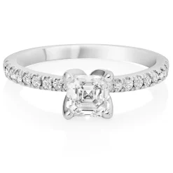 Royal Asscher Caroline Platinum Diamond Royal Asscher Cut Solitaire Ring