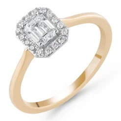 Royal Asscher 18ct Yellow Gold Emerald Cut Diamond Ring