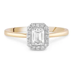 Royal Asscher 18ct Yellow Gold Emerald Cut Diamond Ring