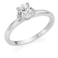 Royal Asscher Henrietta Platinum Diamond Royal Asscher Oval Cut Halo Ring
