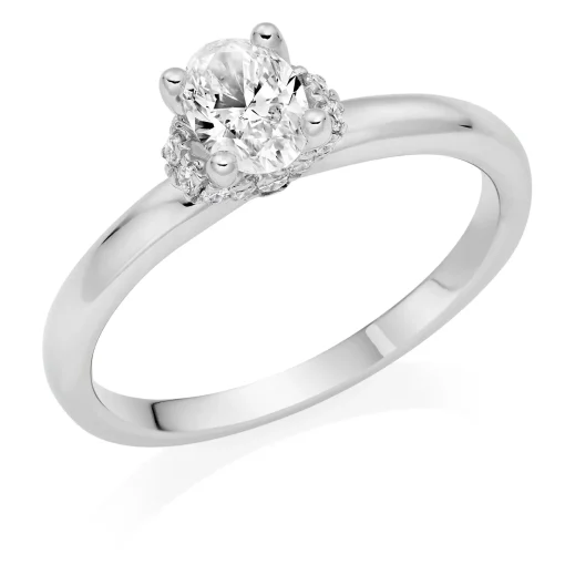 Royal Asscher Henrietta Platinum Diamond Royal Asscher Oval Cut Halo Ring
