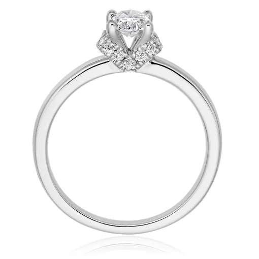 Royal Asscher Henrietta Platinum Diamond Royal Asscher Oval Cut Halo Ring