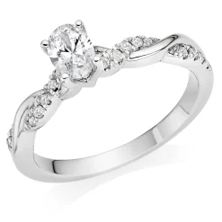 Royal Asscher Letizia Platinum Diamond Royal Asscher Oval Cut Solitaire Ring