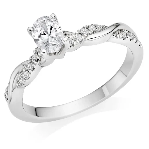 Royal Asscher Letizia Platinum Diamond Royal Asscher Oval Cut Solitaire Ring