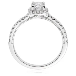Royal Asscher Natalia Platinum Diamond Royal Asscher Cushion Cut Halo Ring