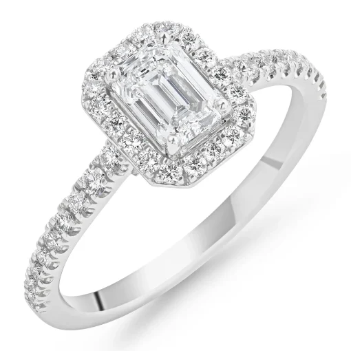Royal Asscher Platinum Emerald Cut Diamond Ring