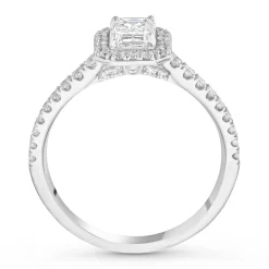 Royal Asscher Platinum Emerald Cut Diamond Ring