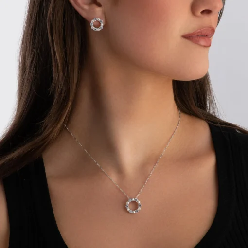 Sif Jakobs Biella Perla Silver Cubic Zirconia Freshwater Pearl Necklace