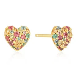 Sif Jakobs Caro 18ct Yellow Gold Plated Cubic Zirconia Heart Stud Earrings