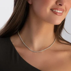 Sif Jakobs Ellera 18ct Yellow Gold Plated Cubic Zirconia Tennis Necklace