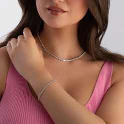 Sif Jakobs Ellera Grande Silver Cubic Zirconia Tennis Necklace