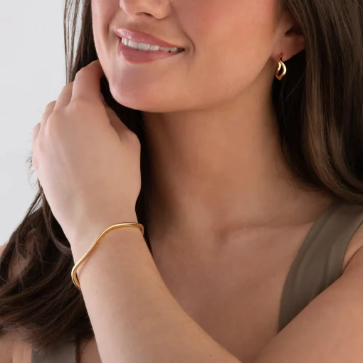 Sif Jakobs Ellera Waves 18ct Yellow Gold Plated Bangle