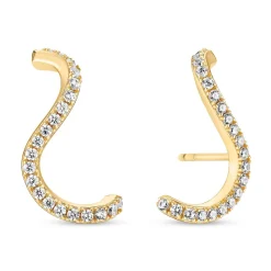 Sif Jakobs Ellera Waves 18ct Yellow Gold Plated Cubic Zirconia Earrings