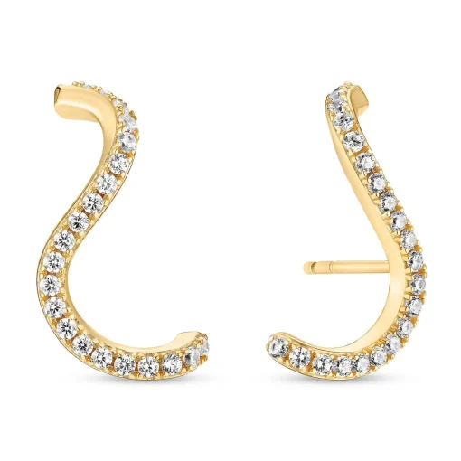 Sif Jakobs Ellera Waves 18ct Yellow Gold Plated Cubic Zirconia Earrings