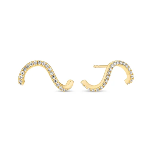Sif Jakobs Ellera Waves 18ct Yellow Gold Plated Cubic Zirconia Earrings