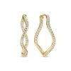 Sif Jakobs Ellera Waves 18ct Yellow Gold Plated Cubic Zirconia Hoop Earrings
