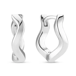 Sif Jakobs Ellera Waves Pianura Silver Hoop Earrings