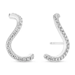 Sif Jakobs Ellera Waves Silver Cubic Zirconia Earrings
