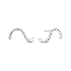 Sif Jakobs Ellera Waves Silver Cubic Zirconia Earrings