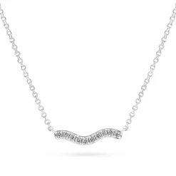 Sif Jakobs Ellera Waves Silver Cubic Zirconia Necklace