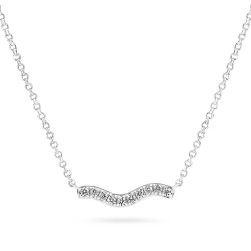 Sif Jakobs Ellera Waves Silver Cubic Zirconia Necklace
