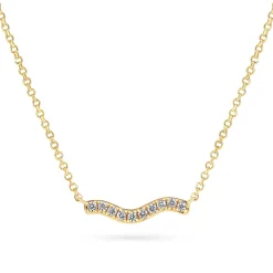 Sif Jakobs Ellera Waves Yellow Gold Plated Cubic Zirconia Necklace