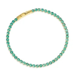 Sif Jakobs Ellera Yellow Gold Plated Green Cubic Zirconia Tennis Bracelet