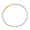 Sif Jakobs Ellera Yellow Gold Plated Turquoise Cubic Zirconia Tennis Bracelet