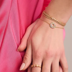 Sif Jakobs Ellerra Yellow Gold Plated Cubic Zirconia Tennis Bracelet