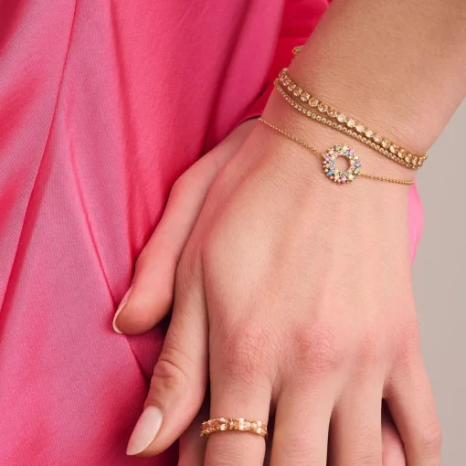 Sif Jakobs Ellerra Yellow Gold Plated Cubic Zirconia Tennis Bracelet