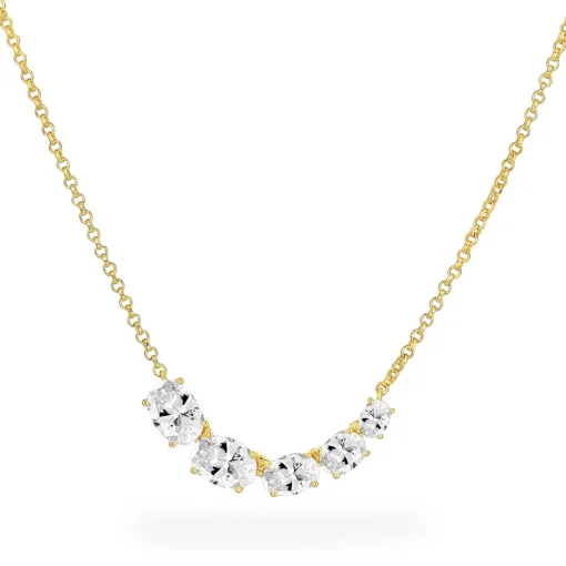 Sif Jakobs Ellisse Yellow Gold Plated Cubic Zirconia Necklace