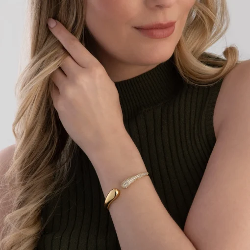 Sif Jakobs Goccia 18ct Yellow Gold Plated Cubic Zirconia Bangle