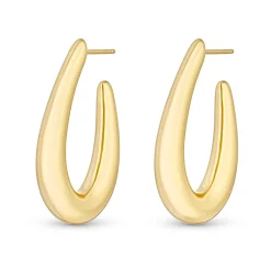 Sif Jakobs Goccia Pianura Yellow Gold Plated Hoop Earrings