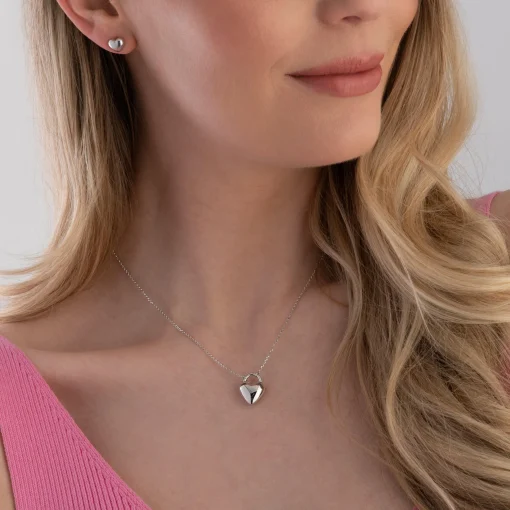 Sif Jakobs Julia Silver Heart Shaped Stud Earrings