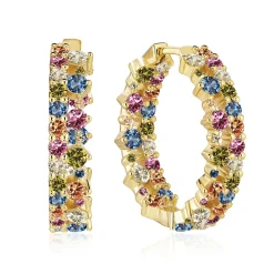 Sif Jakobs Livigno Greolo 18ct Yellow Gold Plated Cubic Zirconia Hoop Earrings