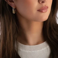 Sif Jakobs Livigno Greolo 18ct Yellow Gold Plated Cubic Zirconia Hoop Earrings