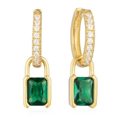 Sif Jakobs Roccanova 18ct Yellow Gold Plated Green Cubic Zirconia Drop Earrings
