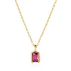 Sif Jakobs Roccanova Piccolo Yellow Gold Plated Pink Cubic Zirconia Necklace