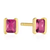 Sif Jakobs Roccanova Piccolo Yellow Gold Plated Pink Cubic Zirconia Stud Earrings