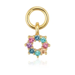 Sif Jakobs Sole Yellow Gold Plated Cubic Zirconia Hoop Earring Charm