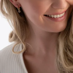 Sif Jakobs Sole Yellow Gold Plated Cubic Zirconia Hoop Earring Charm