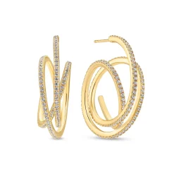 Sif Jakobs Spirale 18ct Yellow Gold Plated Cubic Zirconia Drop Earrings