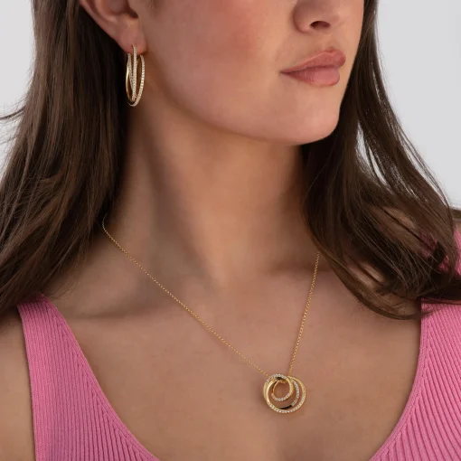 Sif Jakobs Spirale 18ct Yellow Gold Plated Cubic Zirconia Drop Earrings