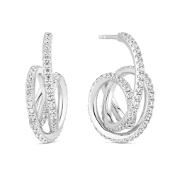 Sif Jakobs Spirale Silver Cubic Zirconia Drop Earrings