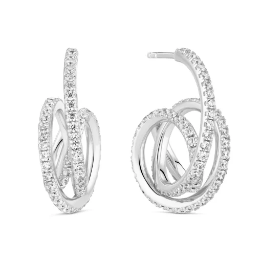 Sif Jakobs Spirale Silver Cubic Zirconia Drop Earrings
